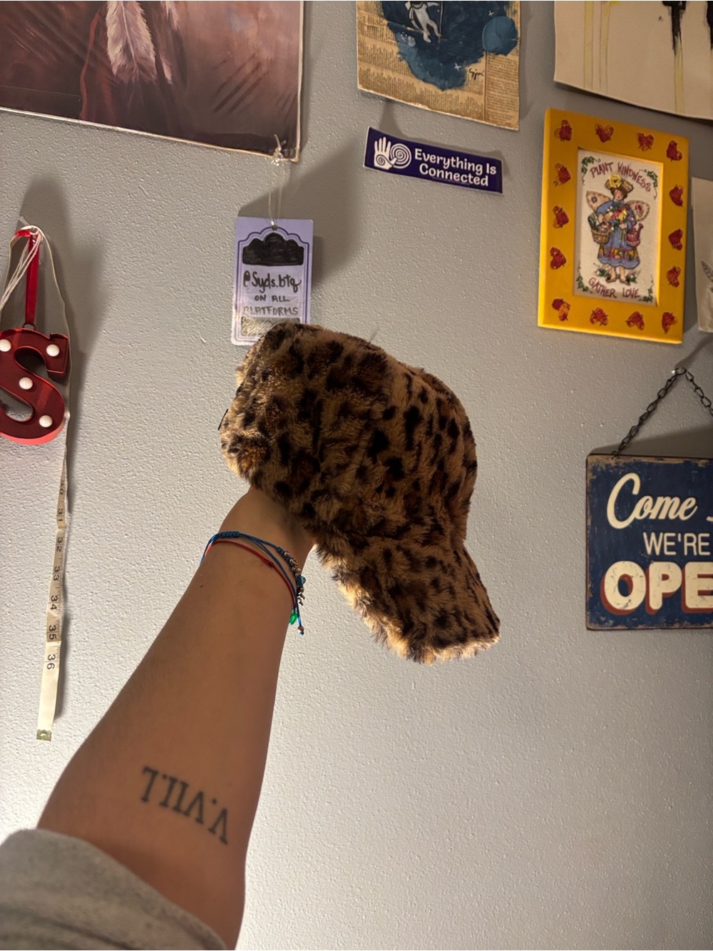 y2k Leopard Print Faux Fur hat / y2k cheetah print Cap
